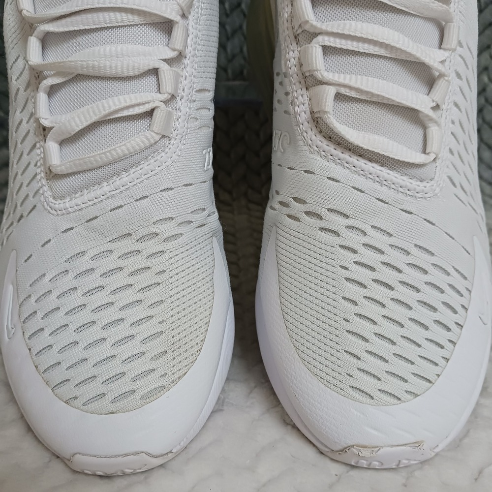 Nike Air Max 270 White Metallic Silver GS Walking Running Shoes Sz 6.5Y Womens 8 - Picture 6 of 14